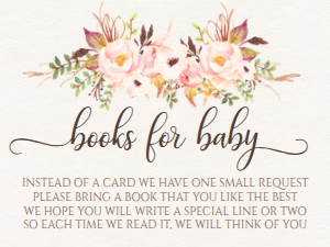Baby Shower Pink Floral Rustic Antler Book Card: Baby Shower Pink Floral Rustic Antler Invitation 554078373