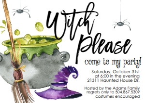 Halloween Witch Please Cauldron Invite: Halloween Witch Please Cauldron Invite