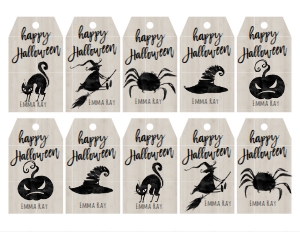 Halloween Cream Paper Favor Tags: Halloween Cream Paper Favor Tags