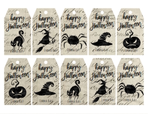 Halloween Cream Written Favor Tags: Halloween Cream Written Favor Tags