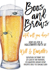 Halloween Boos and Brews Beer Invite: Halloween Boos and Brews Beer Invite