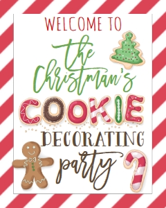 Christmas Cookie Exchange Oh Snap Welcome Sign 8x10: Christmas Cookie Party Invitation