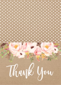 Thank You Kraft Pink Pumpkin Floral Master: Baby Shower Pumpkin Greenery Kraft Variations