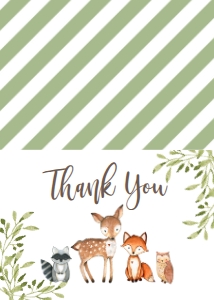 Thank You Woodland Animal Greenery Thank You: Baby Shower Woodland Animal Greenery Invitation 547481779