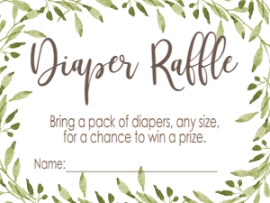 Baby Shower Woodland Animal Greenery Diaper Raffle NIS: Baby Shower Woodland Animal Greenery Invitation 547480353