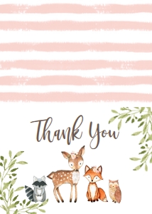 Thank You Woodland Animal Greenery Thank You NIS: Baby Shower Woodland Animal Greenery Invitation 547480353