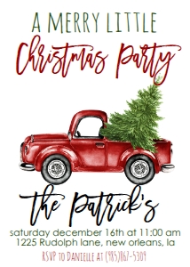 Christmas Party Red Truck Invitation: Christmas Party Red Truck Invitation