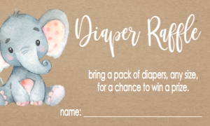 Baby Shower Kraft Pink Elephant Diaper Raffle Master: Baby Shower Elephant kraft Oh Baby Pink 176785999