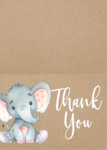 Thank You Kraft Elephant Pink Master: Baby Shower Elephant kraft Oh Baby Pink 176785999