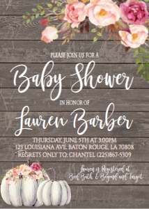 Fall Boho Wood Floral Pumpkin baby shower: Fall Boho Wood Floral Pumpkin baby shower