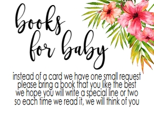 Baby Shower Aloha Book Card NIS: Baby Shower Aloha Invitation 526894370