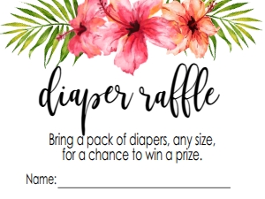 Baby Shower Aloha Diaper Raffle NIS: Baby Shower Aloha Invitation 526894370