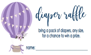 BS Purple Balloon Diaper Raffle design preview