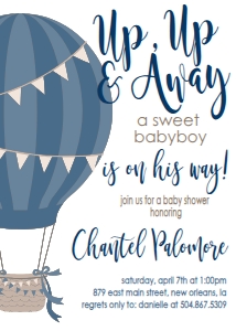 Baby Shower Hot Air Balloon Navy Invite: Thank You Hot Air Balloon Navy 548414712