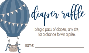 Baby Shower Hot Air Balloon Navy Diaper Raffle: Thank You Hot Air Balloon Navy 548414712