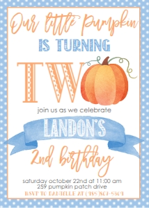 Fall Pumpkin Blue Polka Dots 2nd Birthday: Fall Pumpkin Blue Polka Dots 2nd Birthday