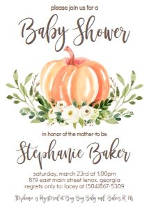 Baby Shower White Floral Pumpkin: Baby Shower White Floral Pumpkin