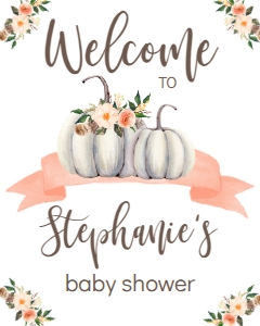 BSS Boho Fall Floral Pumpkin Welcome Sign 8x10: BSS Boho Pumpkin Welcome Sign 8x10