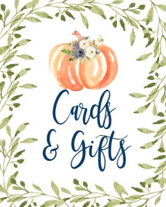 BSS Blue Floral Greenery Pumpkin Gifts: BSS Pumpkin Baby Blue Greenery Welcome
