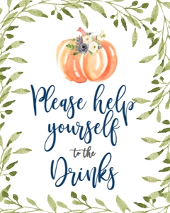 BSS Blue Floral Greenery Pumpkin Drinks: BSS Pumpkin Baby Blue Greenery Welcome