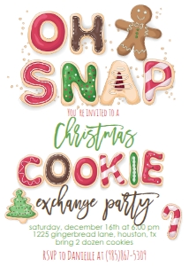 Christmas Cookie Exchange Oh Snap Invitation: Christmas Cookie Exchange Oh Snap Invitation