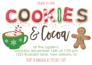 Christmas Cookie and Cocoa Invitation design preview