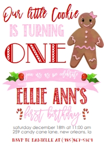 Christmas Cookie First Birthday girl: Christmas Cookie First Birthday Girl
