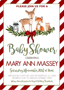 Baby Shower Christmas Woodland Invitation: Baby Shower Christmas Woodland Invitation