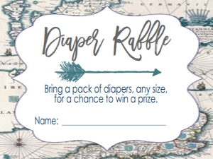 Baby Shower Adventure Map Grey Diaper Raffle: Baby Shower Adventure Map Grey Invite 502649164