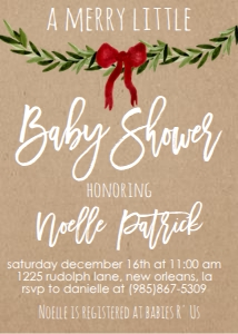 Baby Shower Christmas Kraft Invitation: Baby Shower Christmas Kraft Invitation 556028528