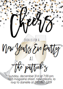 NYE Cheers Champagne Invitation: NYE Cheers Champagne Invitation