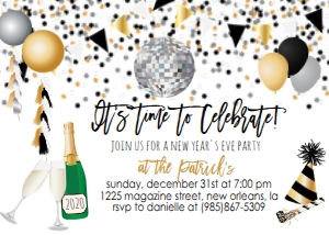 NYE Champagne Confetti Party Invitation: NYE Champagne Confetti Party Invitation