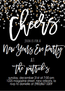 NYE Cheers Invitation design preview