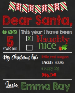 Christmas Chalkboard Simple 16x20: Christmas Chalkboard Simple 8x10