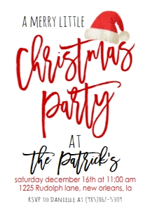 Christmas Party Santa Hat Invitation: Christmas Party Santa Hat Invitation
