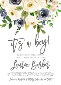Baby Shower Floral Blue Bouquet: Baby Shower Floral Blue Bouquet 565710770