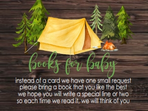 Baby Shower Adventure Camping Yellow Tent Book Card NIS: Baby Shower Adventure Camping Yellow Tent Invitation 638528417