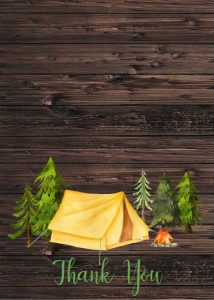 Thank You Adventure Camping Yellow Tent Thank You: Baby Shower Adventure Camping Yellow Tent Invitation 638528417