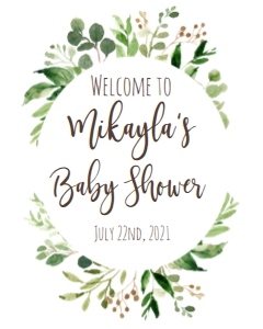 BSS Greenery Welcome Sign 8x10: BSS Greenery Wreath Welcome Baby