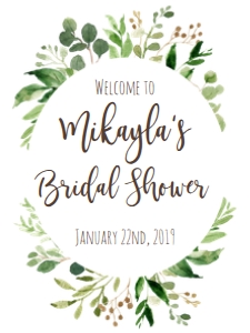 BSS Greenery Wreath Welcome Bridal 18x24: Baby Shower Baby Is Brewing Bottle Beer Greenery