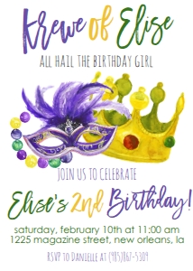 Mardi Gras Birthday Krewe of design preview