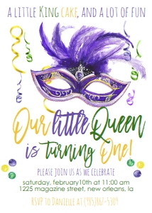 Mardi Gras Birthday Mask 1st design preview