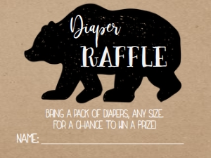 Baby Shower Printables Kraft Adventure Bear Diaper Raffle: Baby Shower Kraft Adventure Bear Kit 595261295