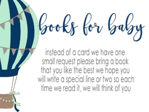 Baby Shower Navy Mint Grey Balloon Book Card: Baby Shower Navy Mint Grey Balloon Book Card only