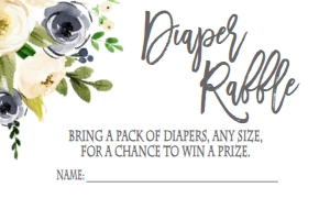Baby Shower Blue Floral Bouquet Diaper Raffle design preview