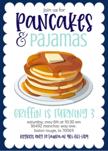 Birthday Pancakes and Pajamas Blue design preview