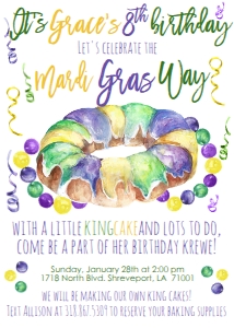 Mardi Gras Birthday King Cake 8th: Mardi Gras Birthday King Cake 8th