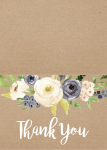 Thank You Blue Floral Kraft Brom: Baby Shower Kraft Blue Floral Oh Baby