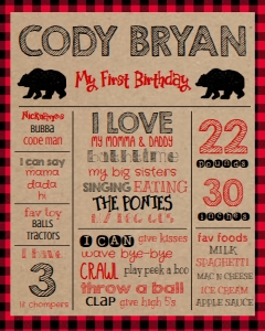 Birthday Bear Milestone Stat Board: Birthday Bear Milestone Stat Board
