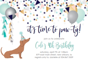 Birthday Dog Weenie Blue design preview